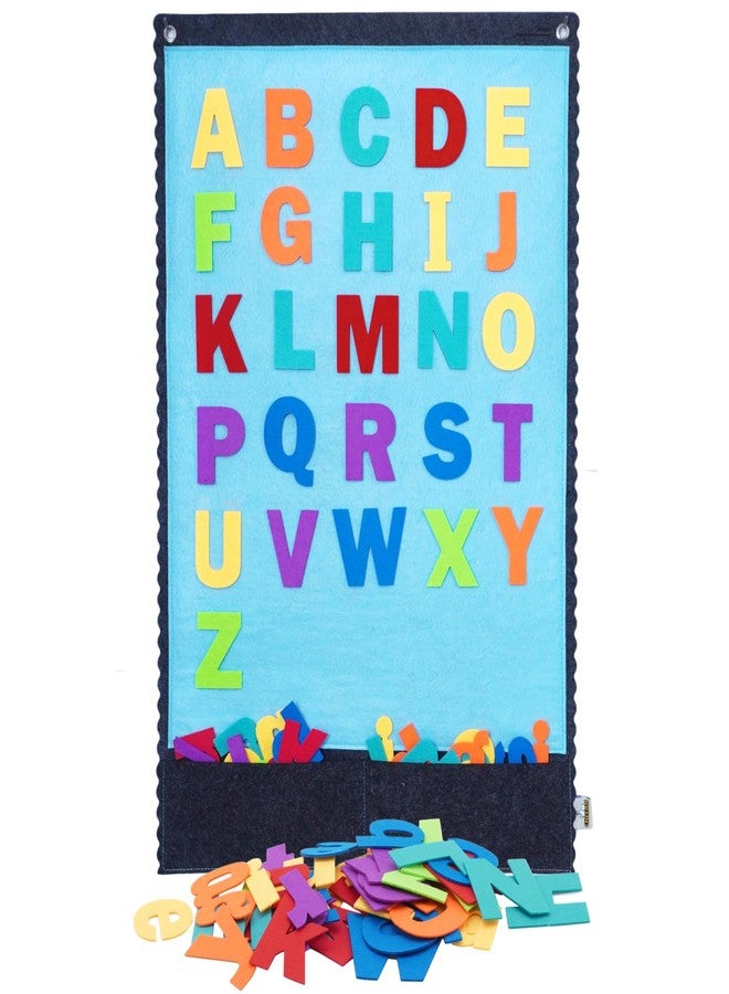 CHEFAN Felt Board - Large Flannel Board for Wall, 104 Felt Letters, 32'' X 22'' Interactive Storytelling & Play Learning for Home & Classroom Use(2 Sets of Uppercase&Lowercase Letters) - Image 1